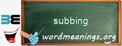 WordMeaning blackboard for subbing